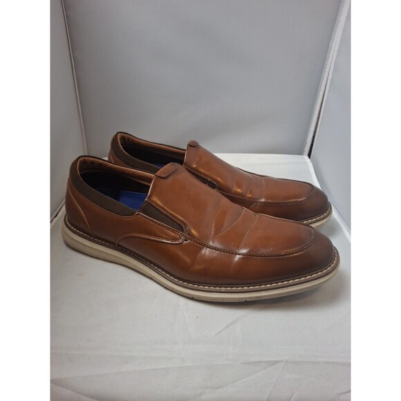 NUNN BUSH KORE Men\'s Cognac Leather Slip-On Loafers Comfort Shoes Size 9.5